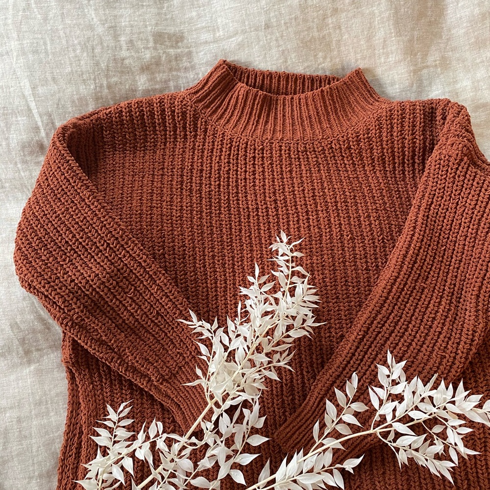 RUST AERIE SWEATER XS mock neck